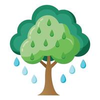 Cloud Leaves Dripping Raindrops for Tree Design vector