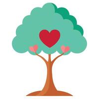 Cloud Shaped Canopy and Heart Shape Design for Flat Tree vector