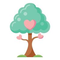 Design Cloud Shaped Canopy and Heart Shape for Flat Tree vector