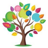 Innovative Tree with Comic Speech Bubble Leaves in a Modern Style vector