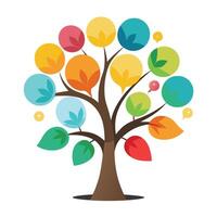 Artistic Tree with Comic Speech Bubble Leaves in a Colorful Design vector