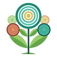 Design Concentric Circles as Leaves for Flat Tree vector