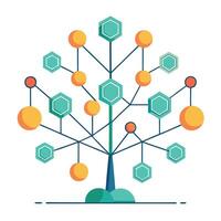 Design Connected Network Nodes as Leaves for Flat Tree vector