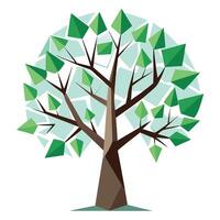 Cracked Glass Leaves for Flat Tree Design Style vector