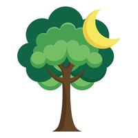 Crescent Moon Canopy for Flat Tree Generate Design vector