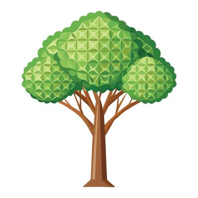 Crosshatch Pattern Canopy for Flat Tree Design