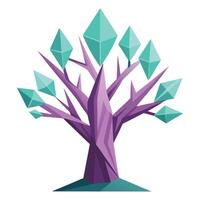 Imaginative Tree with Crystal-Like Branches in a Fantastical Design vector