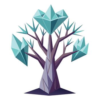 Unique Tree with Crystal-Like Branches in a Modern Design vector