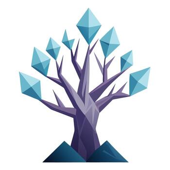 Innovative Tree with Crystal-Like Branches in a Modern Style vector