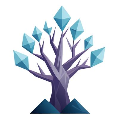 Innovative Tree with Crystal-Like Branches in a Modern Style