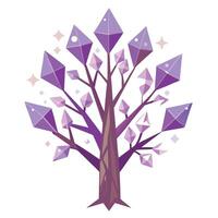 Innovative Tree with Crystals as Branches in a Modern Style vector