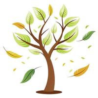 Innovative Tree with Delicate Feather Leaves in a Modern Style vector