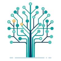 Unique Tree with Digital Circuit Branches in a Modern Design vector