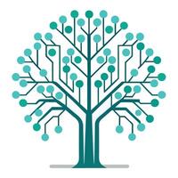 Artistic Tree with Digital Code as Branches in a Colorful Design vector
