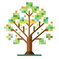 Innovative Tree with Digital Pixel Leaves in a Modern Style vector