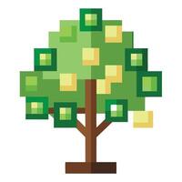 Innovative Tree with Digital Pixel Leaves for Modern Graphic Creations vector