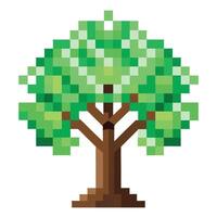 Unique Tree with Digital Pixel Leaves in a Modern Design vector