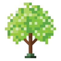 Innovative Tree with Digital Pixelated Leaves in a Modern Style vector
