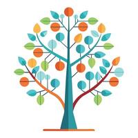 Innovative Tree with DNA Biotechnology Elements for Modern Scientific Design vector