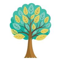 Unique Tree With Doodle Scribble Leaves Creating Fun Art vector