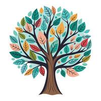 Imaginative Creation Tree with Doodle Style Scribble Design Whimsy vector