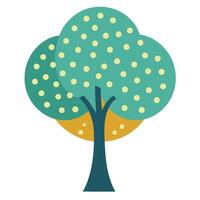 Imaginative Vision Tree with Dotted Canopy Circular Art Design vector