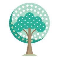 Innovative Tree Design Circular Dotted Canopy with Artistic Elements vector