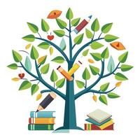 Create Educational Book Leaves for Flat Design vector