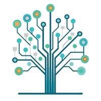 Electric Circuit Branches for Flat Tree Design Style vector
