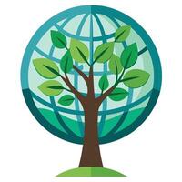 Generate Embedded Earth Globe in Canopy for Flat Design vector