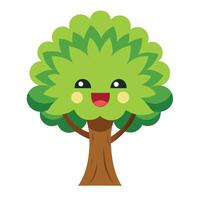 Emoji Expression Leaves for Flat Tree Design Style vector