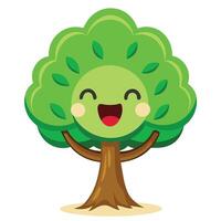 Design Emoji Expression Leaves for Flat Tree Style vector
