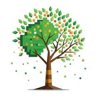 Create Fading Pixel Leaves for Flat Design vector
