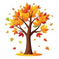 Create Falling Autumn Paper Cut Leaves for Flat Design vector