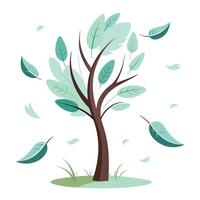 Create Feather Leaves Floating in the Wind for Flat Design vector