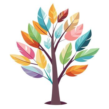 Feather Leaves for Flat Tree Generate Design Style vector