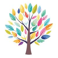 Generate Feather Leaves for Flat Tree Style vector