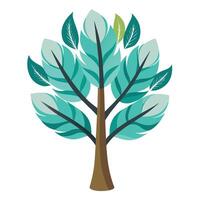 Imaginative Tree with Feather-Like Leaves in a Fantastical Design and Isolated on a white Background vector