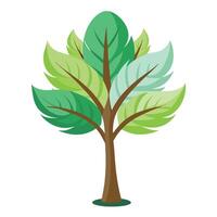 Imaginative Tree with Feather-Like Leaves in a Fantastical Design vector