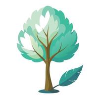 Innovative Tree with Feather-Like Leaves in a Modern Style vector