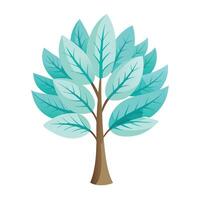 Artistic Tree with Feather-Like Leaves in a Colorful Design vector