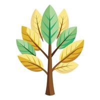 Imaginative Tree with Feather-Shaped Leaves in a Fantastical Design vector
