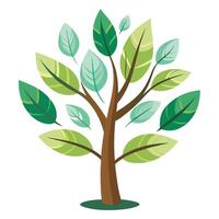 Innovative Tree with Feather-Shaped Leaves in a Modern Style vector