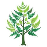 Innovative Tree with Fern Leaves as Branches in a Modern Style vector