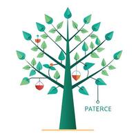 Fishing Hook and Net Leaves Generate Design for Flat Tree vector