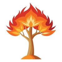 Design Flames as the Canopy for a Dynamic Tree for Flat Tree vector
