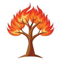 Flames as the Canopy for a Dynamic Tree for Flat Tree Design vector