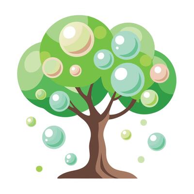 Generate Floating Bubbles as Leaves for Flat Design