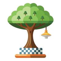 Floating Chessboard Canopy Create Design for Flat Tree vector