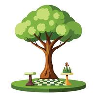 Create Floating Chessboard Canopy for Flat Design vector